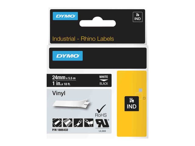 DYMO - Rhino Coloured Vinyl - tape - 1 cassette(s) - Roll (2.54 cm x 5.5 m)
