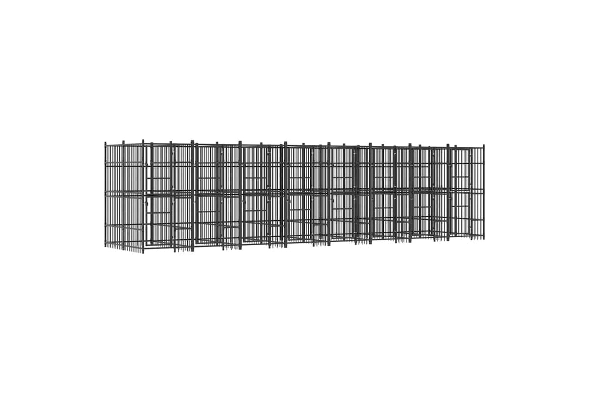 Vidaxl 3097943 Outdoor Dog Kennel Steel 14.75 M2