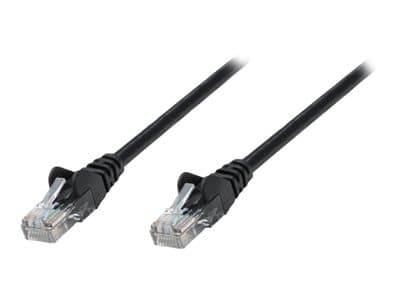 INTELLINET - Network Patch Cable, Cat5e, 3m, Black, CCA, U/UTP, PVC, RJ45, Gold Plated Contacts, Snagless, Booted, Lifetime Warranty, Polybag - patch cable - 3 m - black