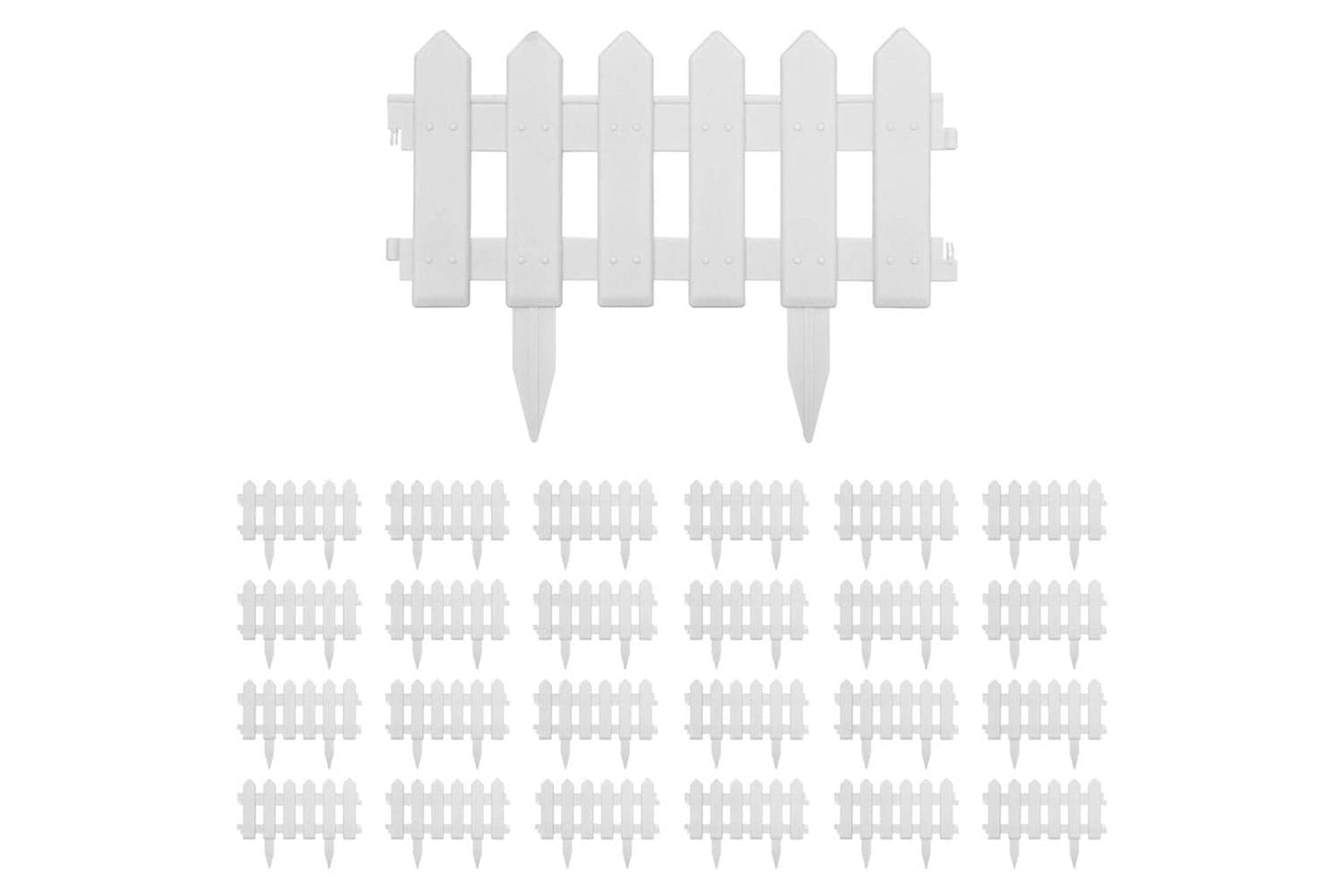 Vidaxl 48616 Lawn Edgings 25 Pcs White 10 M Pp