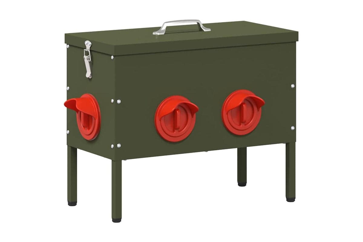 Vidaxl Chicken Feeder Olive Green 415 X 205 X 33 Cm