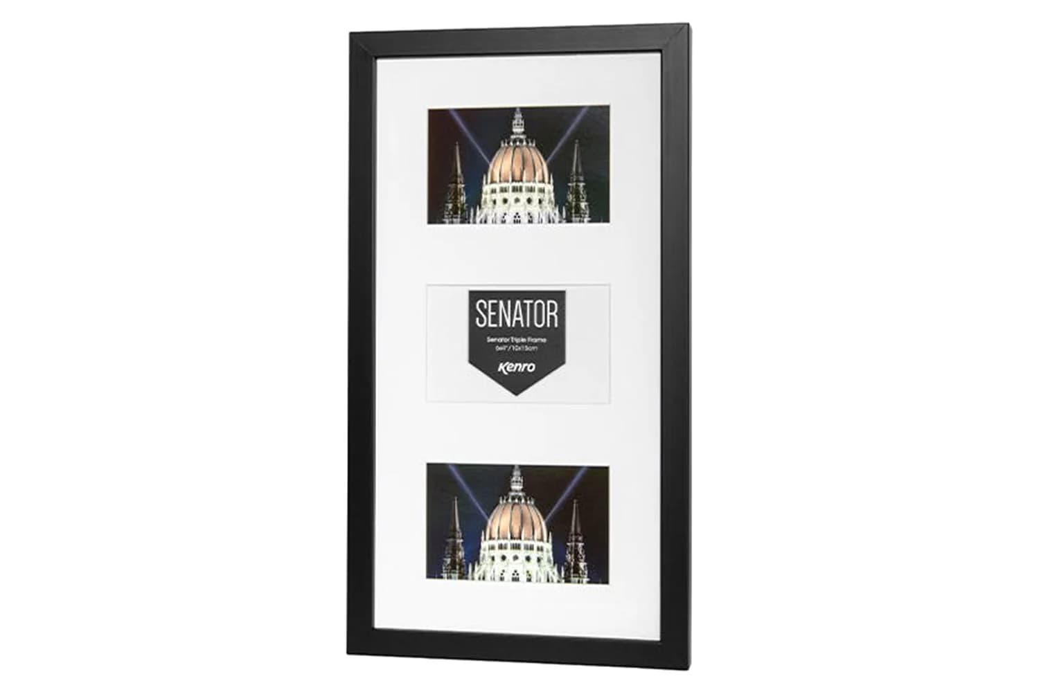 Kenro Senator Triple Black Photo Frame with Mat | 6x4"
