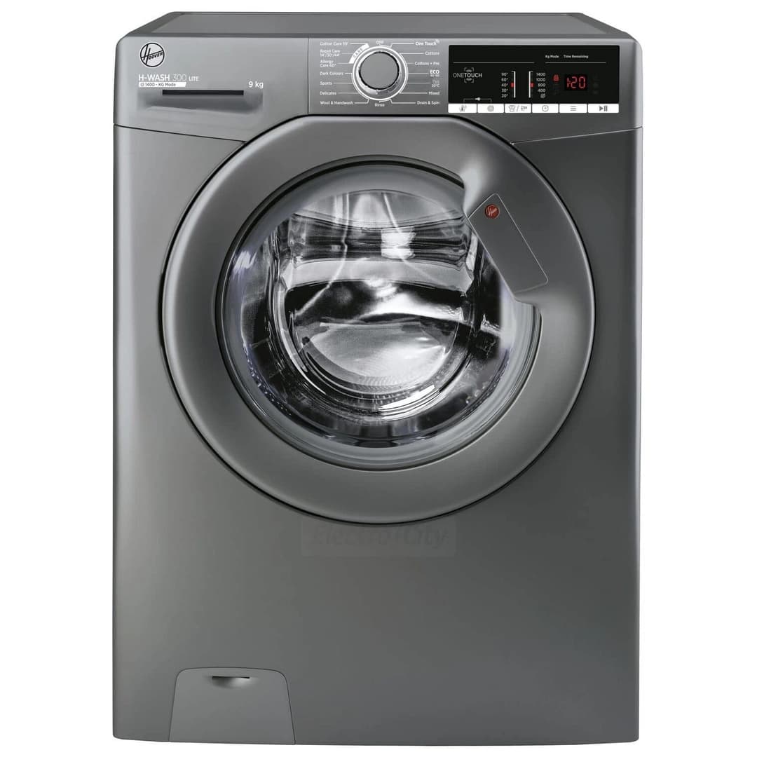 Hoover H-Wash 300 Lite Freestanding 9kg 1400 Spin Washing Machine | Graphite