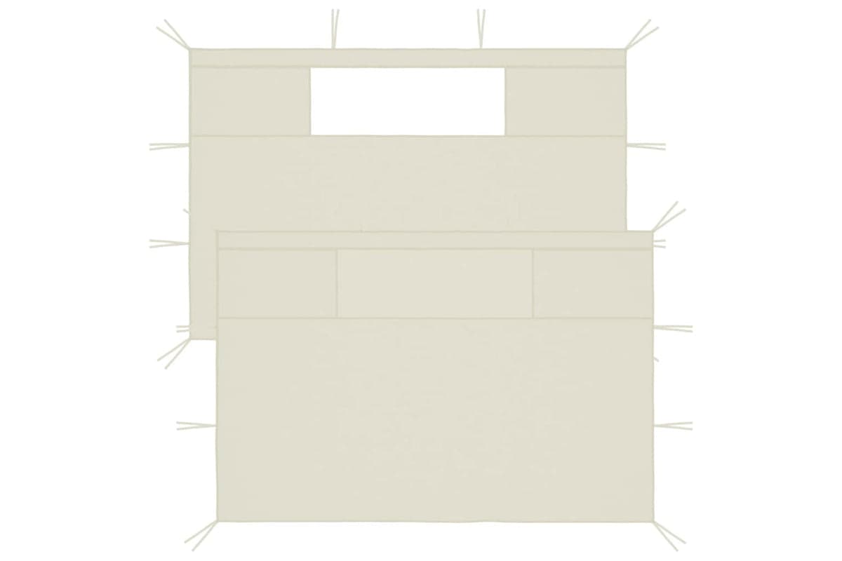 Vidaxl 3070425 Gazebo Sidewalls With Windows 2 Pcs Cream