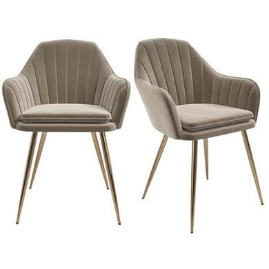 Mink and Gold - Upholstered Dining Chairs - Logan