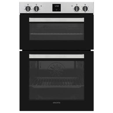 Refurbished electriQ EQDO1STEEL 60cm Double Built In Electric Oven Stainless Steel
