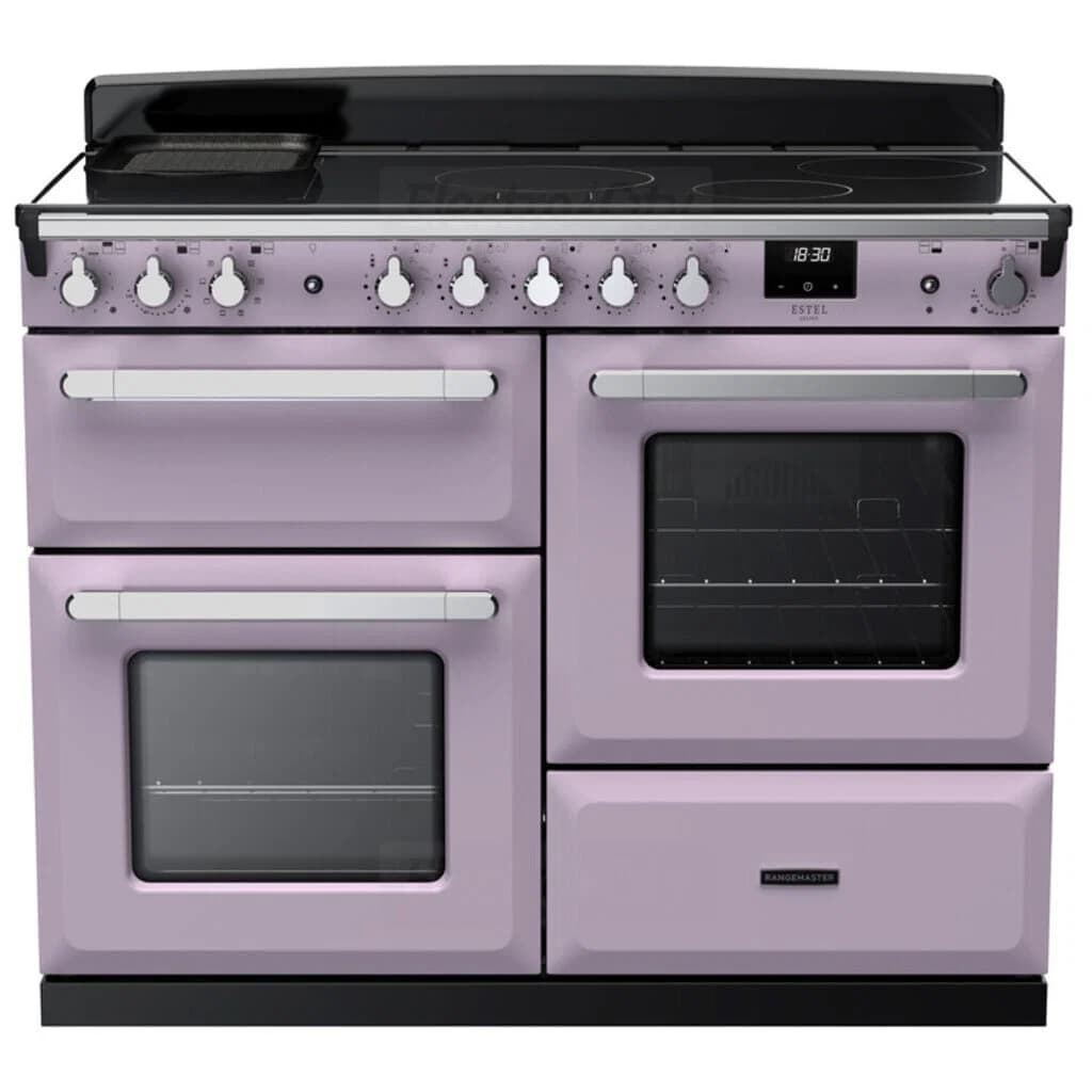 Rangemaster Estel Deluxe 110cm Induction Range Cooker | Heather with Chrome Trim