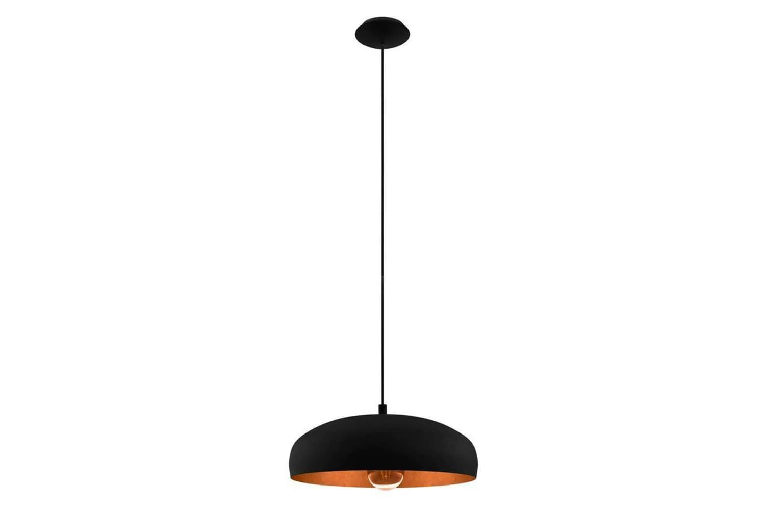 Eglo | Mogano 1 Vintage Pendant Light | Black/Copper