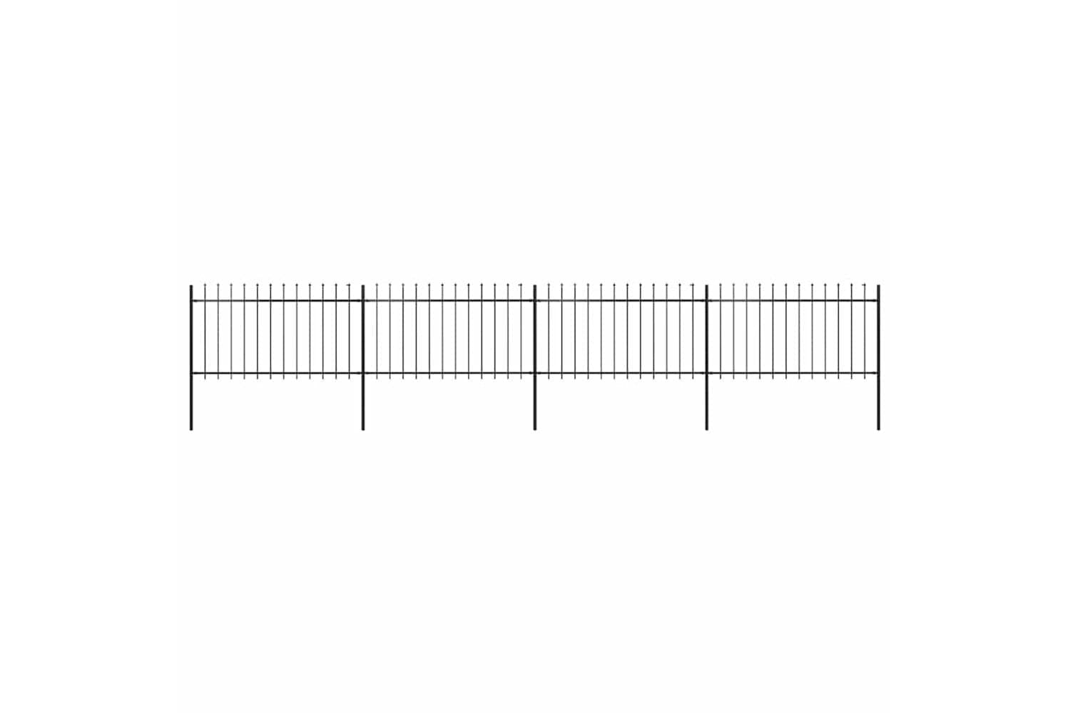 Vidaxl 277614 Garden Fence With Spear Top Steel 6.8x1 M Black