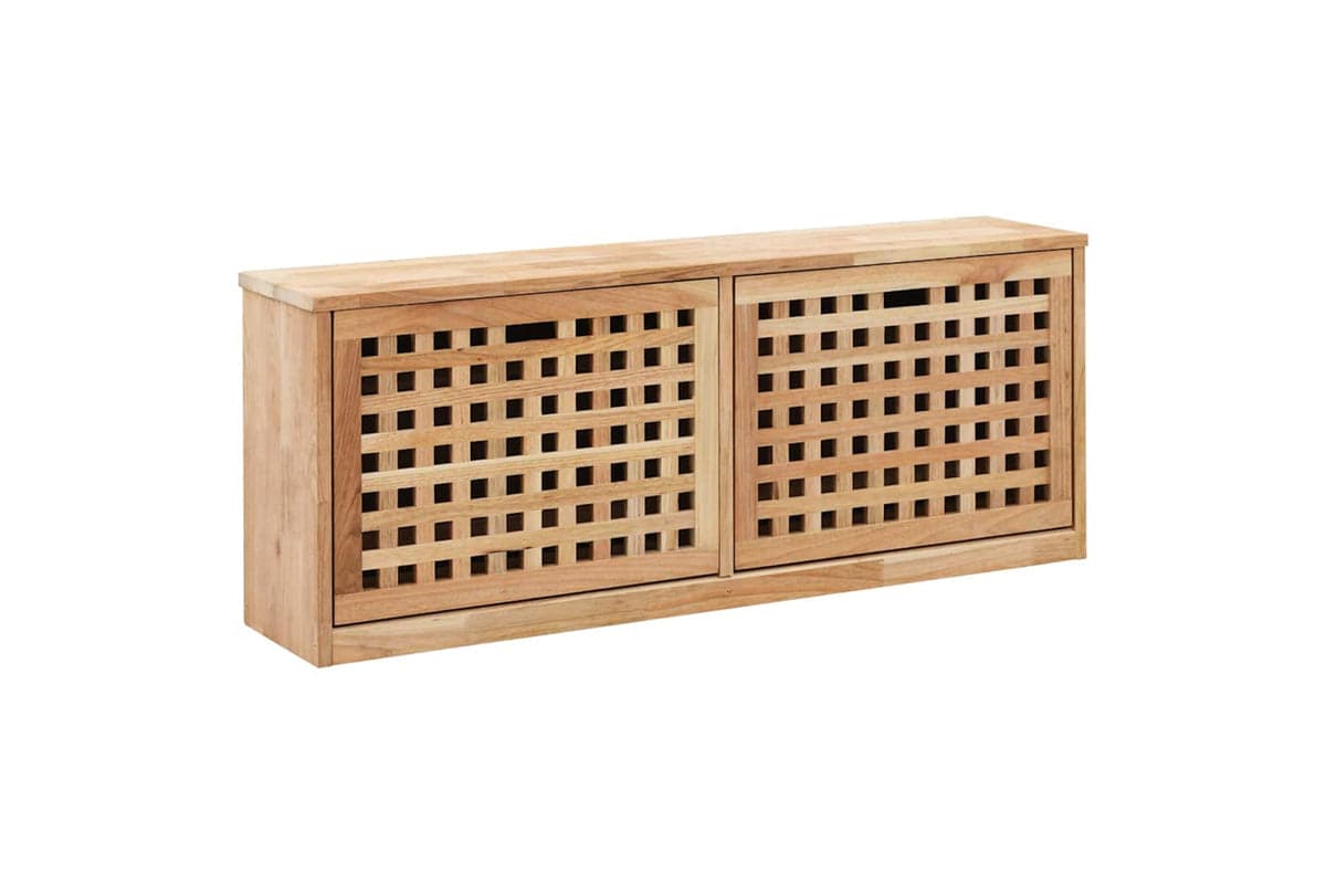 vidaXL 247599 Shoe Storage Bench 94x20x38cm Solid Walnut Wood