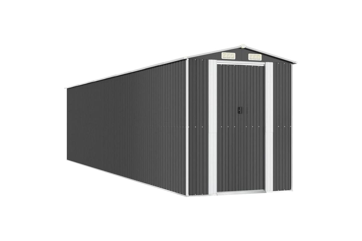 vidaXL 3147457 Garden Shed Anthracite 192x855x223cm Galvanised Steel