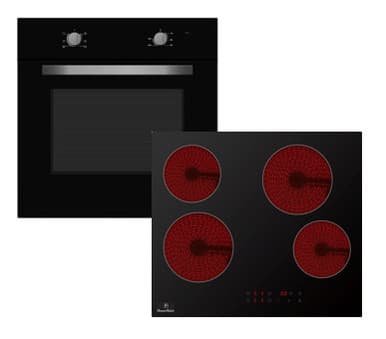 Powerpoint Oven and Hob Cookpack - Black | P25CKMDBL