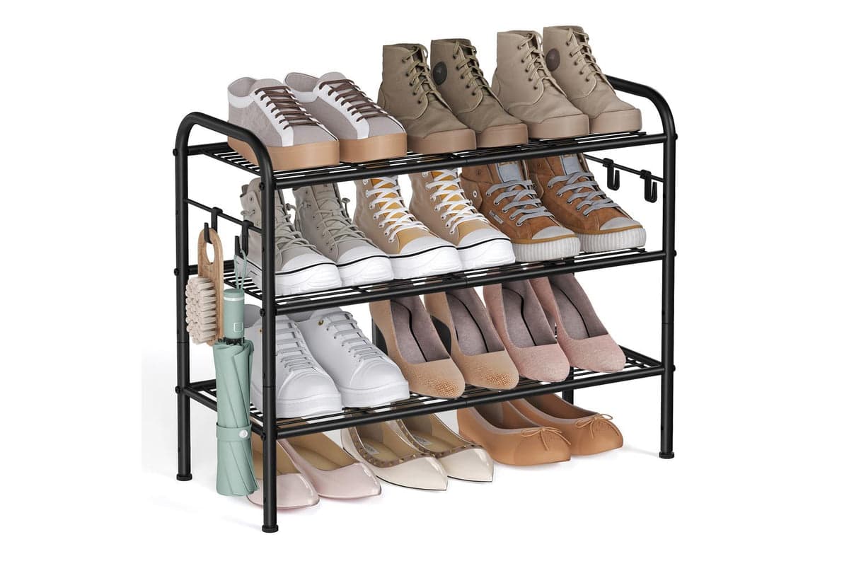 Songmics Shoe Rack | Shoe Storage Shelf | Steel | 11"d X 26.7"w X 20.8"h