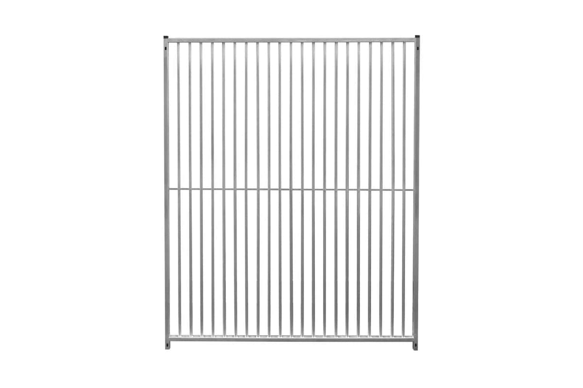 Monstershop 5cm Bar Spacing Dog Run Panel with Ground Fixing Brackets | Silver