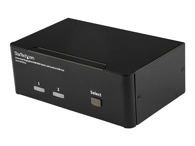 STARTECH.COM - Startech Dual Monitor DisplayPort KVM Switch - 2 Port - USB 2.0 Hub - Audio and Microphone - DP KVM Switch (SV231DPDDUA) - KVM / audio switch - 2 x KVM / audio - 1 local user - desktop - for P/N: IM12D1500P, SVA12M2NEUA, SVA12M5NA