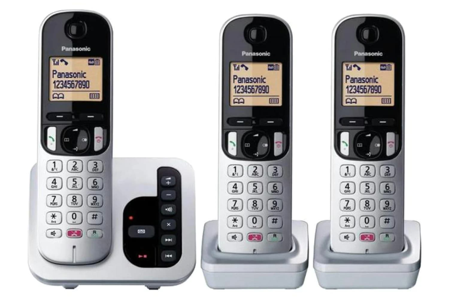 Panasonic KX-TGC263 Digital Cordless Phone with Answering Machine | Trio | Silver