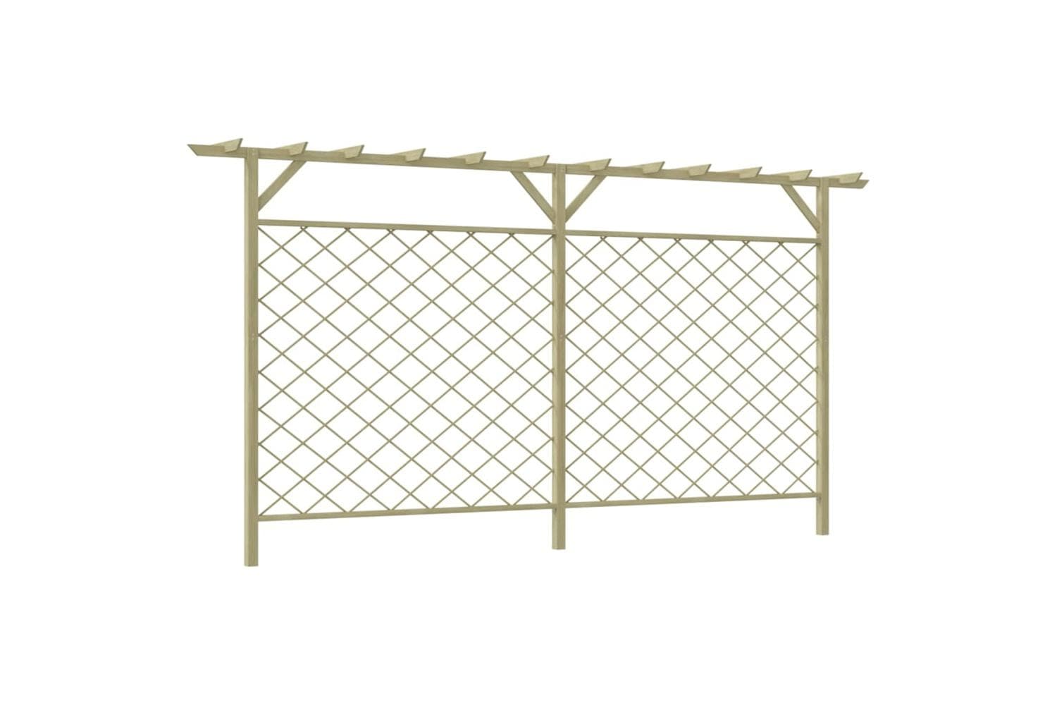 Vidaxl Garden Lattice Fence With Pergola Top Wood