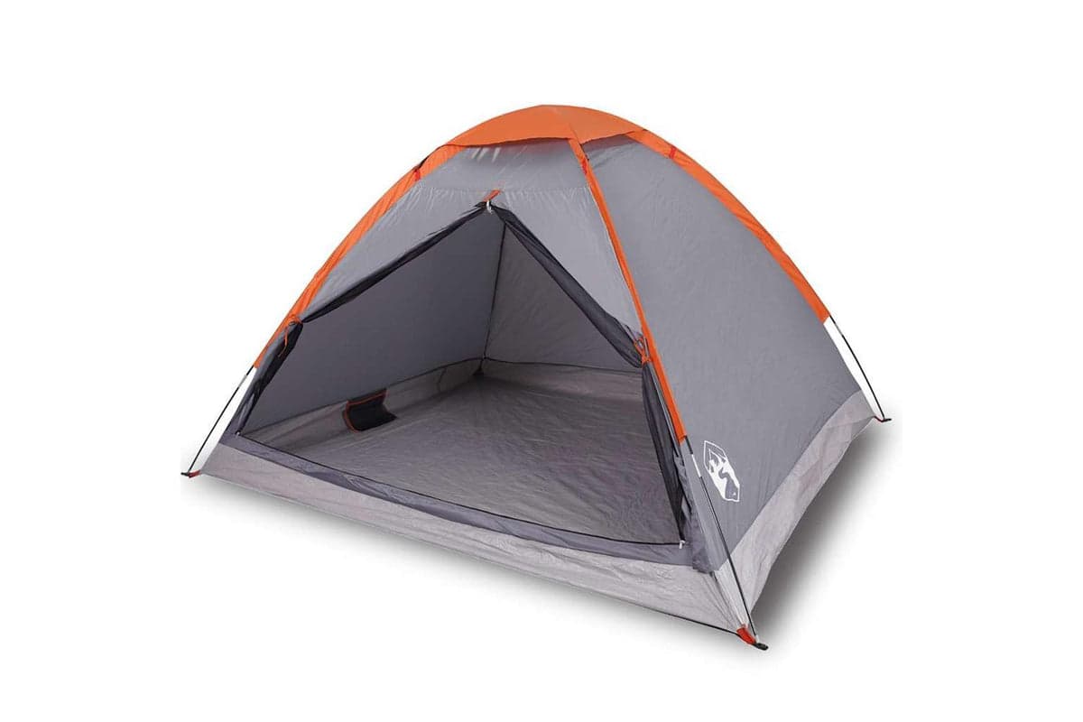 Vidaxl Camping Tent Dome 4-person Grey And Orange Waterproof