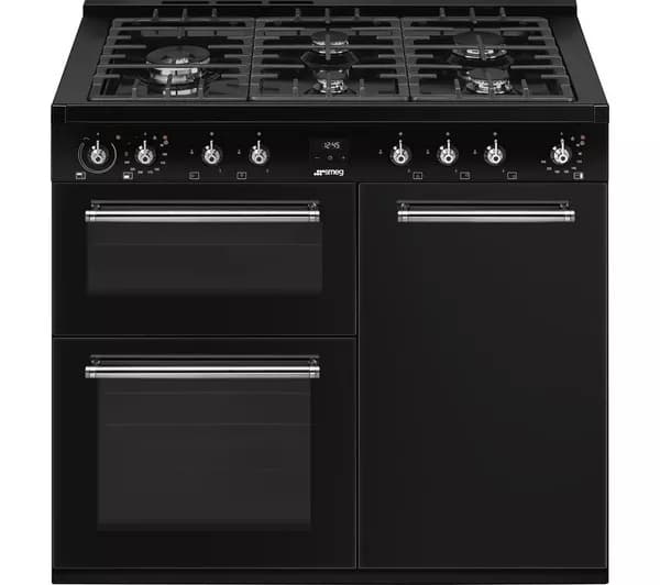 SMEG CX103GMBL 90 cm Dual Fuel Range Cooker - Black