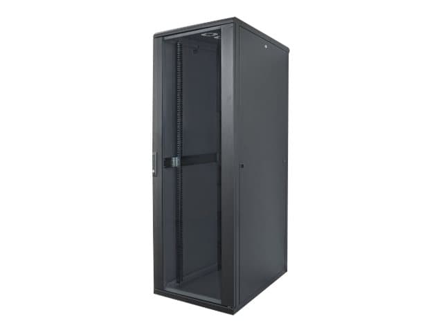 INTELLINET - Network Cabinet, Free Standing (Standard), 42U, Usable Depth 123 to 373mm/Width 503mm, Black, Flatpack, Max 1500kg, Server Rack, IP20 rated, 19", Steel, Multi-Point Door Lock, One Lock Per Side Panel, Three Year Warranty - rack - 42U