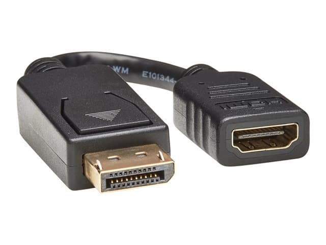 Tripp Lite - Eaton Tripp Lite Series DisplayPort to HDMI Video Adapter Video Converter (M/F), HDCP, Black, 6 in. (15 cm) - Adapter - DisplayPort male to HDMI female - 15.2 cm - black - molded