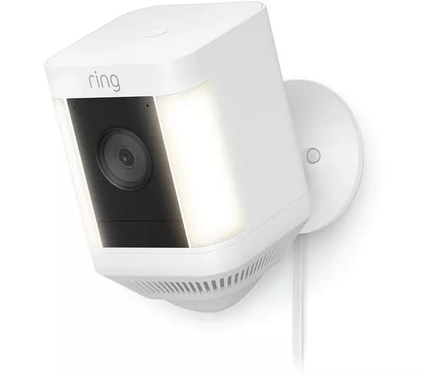 RING Spotlight Cam Plus Plug-In Full HD 1080p WiFi Security Camera - White