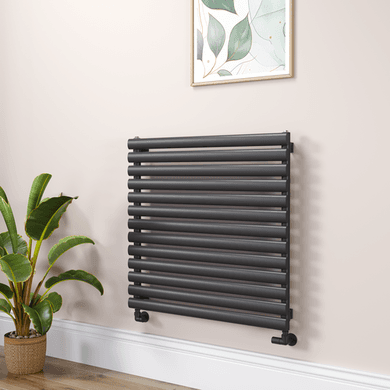 Sorrento Linea Midnight Black Oval Designer Radiator