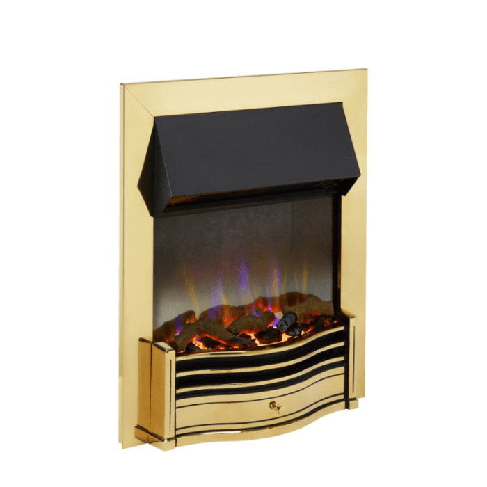 Dimplex Dumfries DMF20BR, Optiflame 3D Electric Inset Fire, Brass