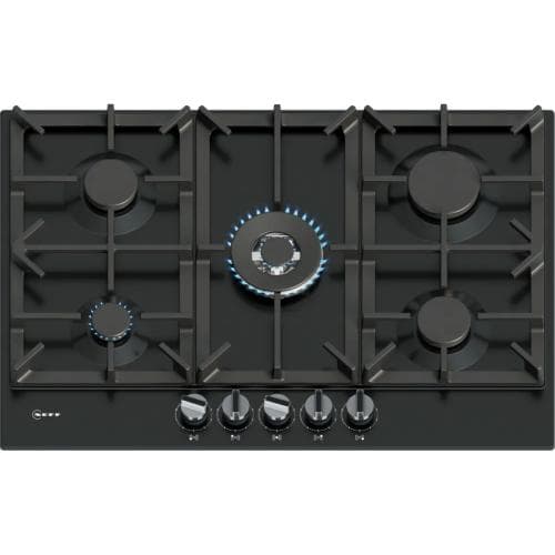 NEFF            N70 75CM 5 ZONE GAS HOB - BLACK ENAMEL