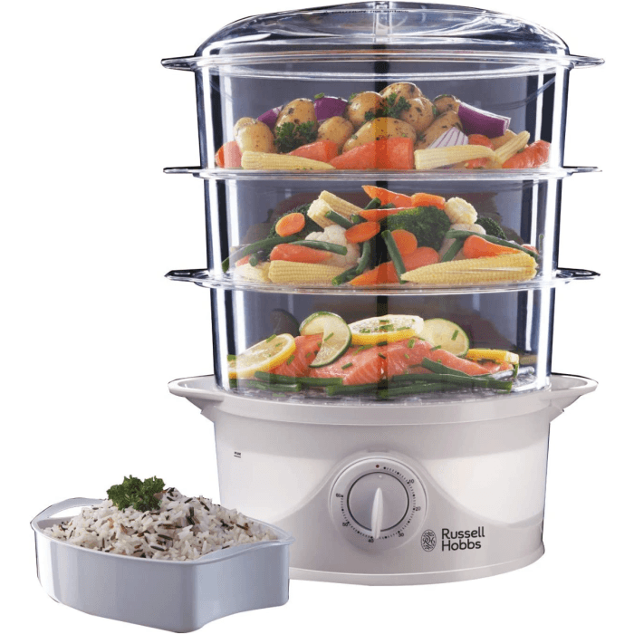 Russell Hobbs 21140, 3-Tier Food Steamer, White