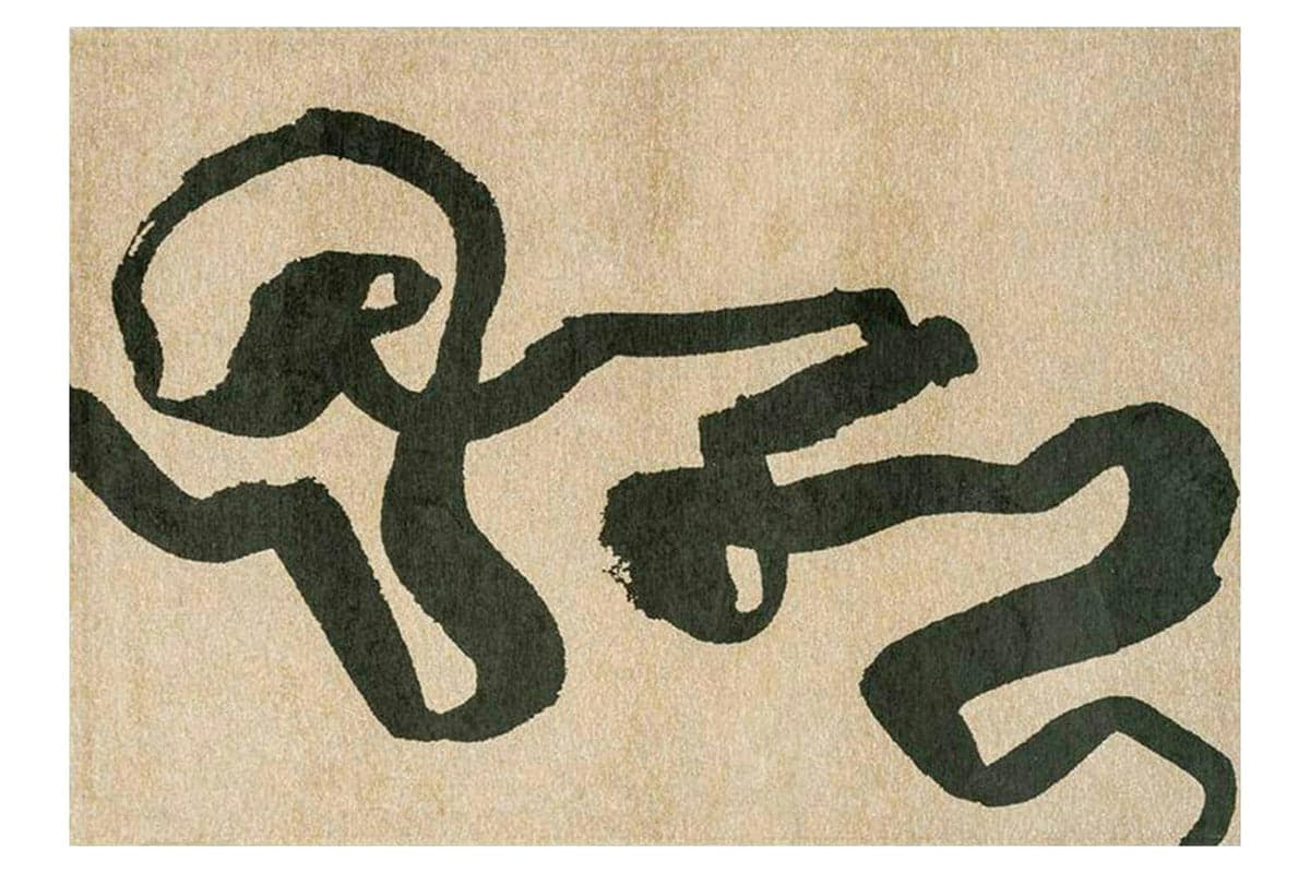 Louis De Poortere | Ribbon Garden Spirit Eco Rug | Beige/Green | 80 x 150 cm