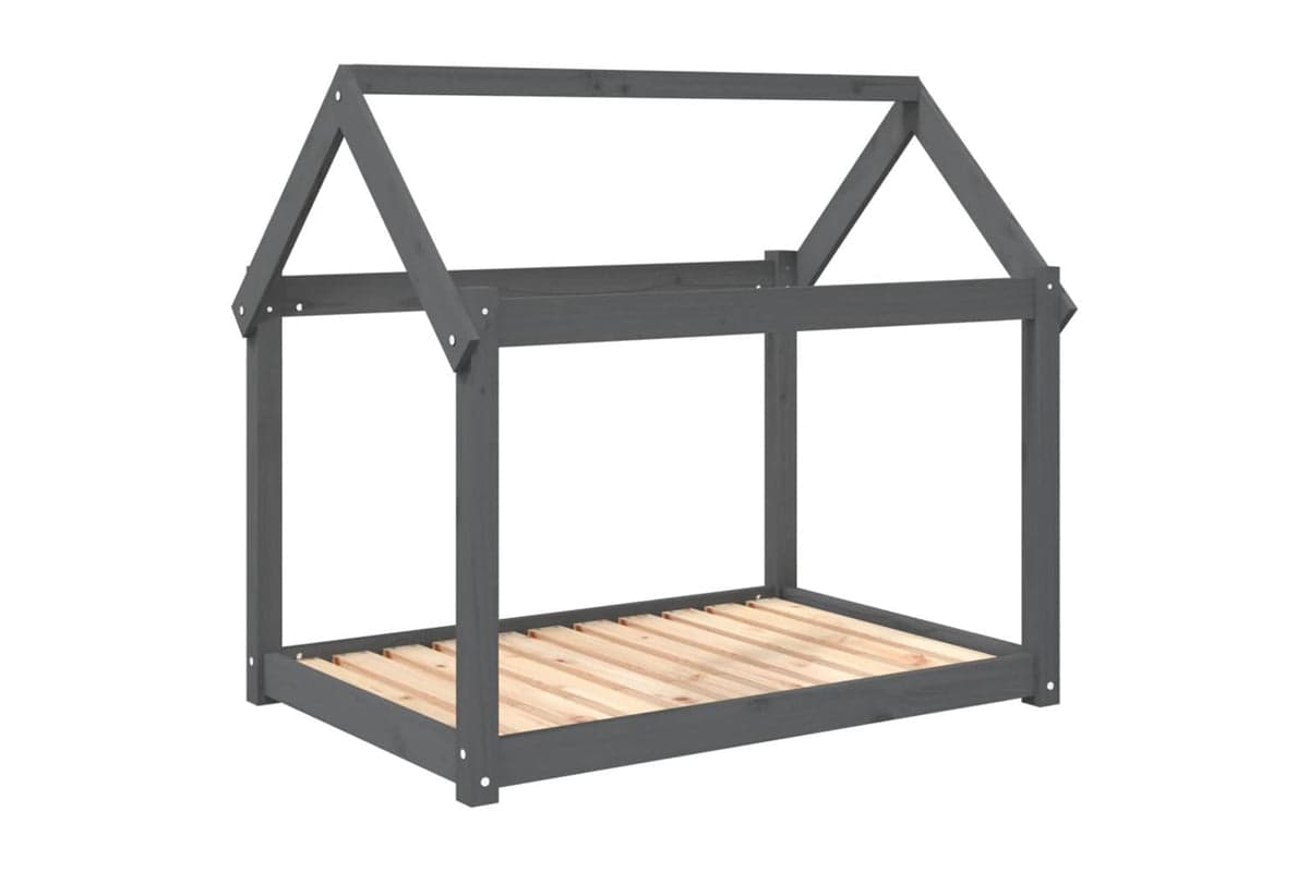 Dog Bed Grey 101x70x90 Cm Solid Wood Pine