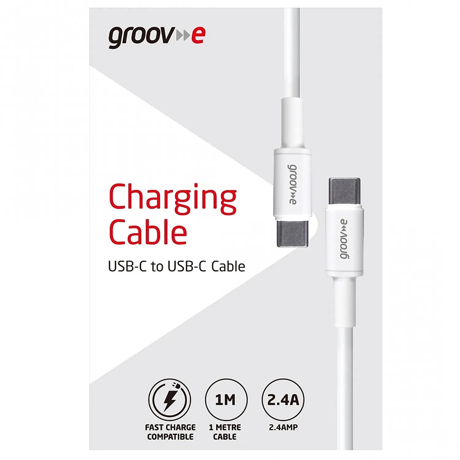 Groove USB-C To USB-C Charging Cable 1M - White | GVMA021WE