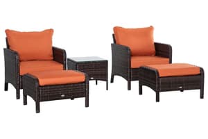 Outsunny Garden Furniture Set | Brown/Orange