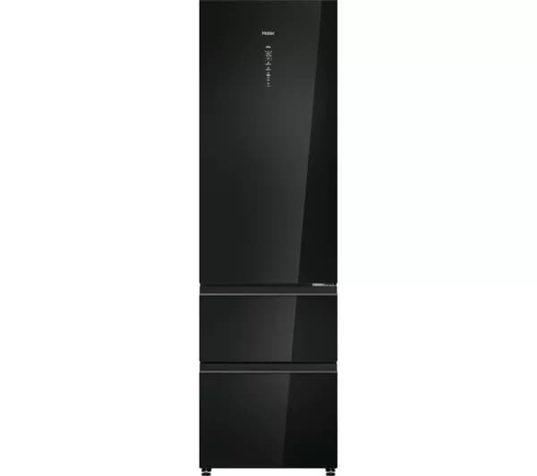 HAIER 3D 60 Series 7 No Frost HTW7620DNGB Smart Fridge Freezer - Obsidian Black Glass