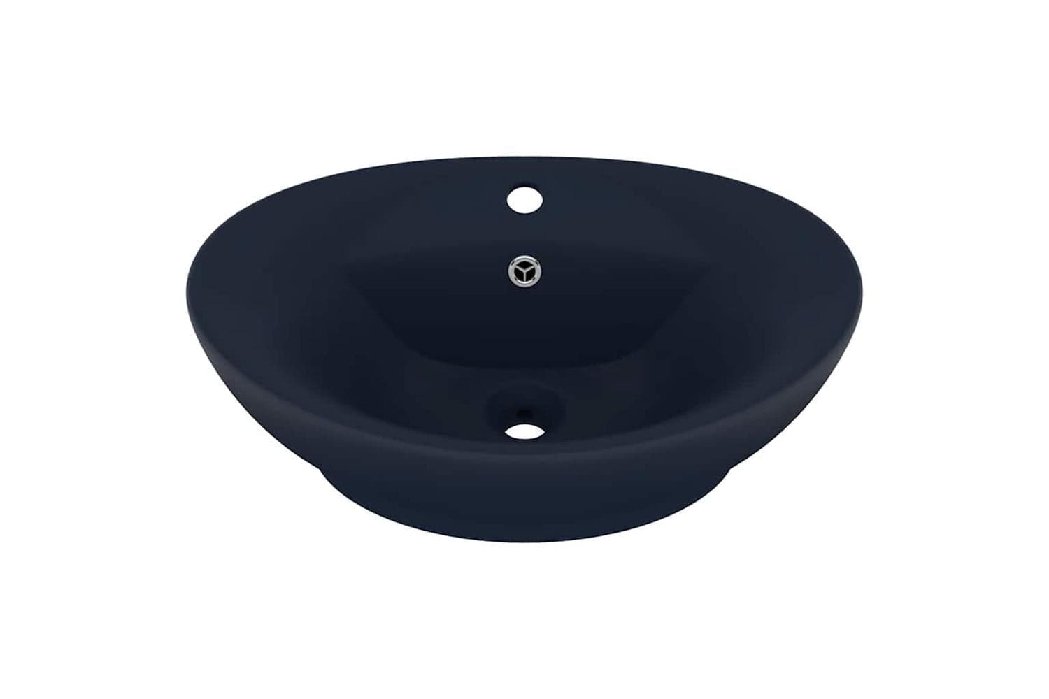 vidaXL 146935 Luxury Basin Overflow Oval Matt Dark Blue 58.5x39cm Ceramic