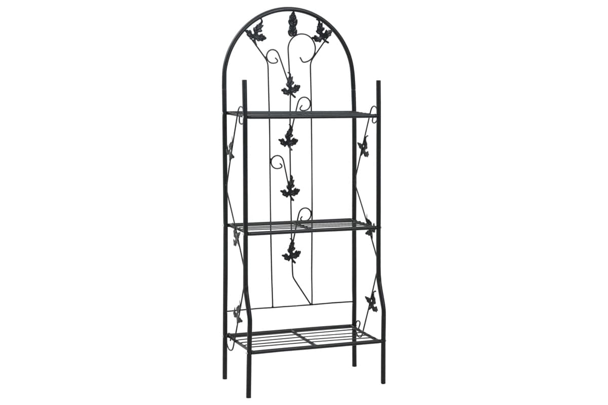 vidaXL 47097 3-layer Plant Rack Black 52x28x128cm Iron