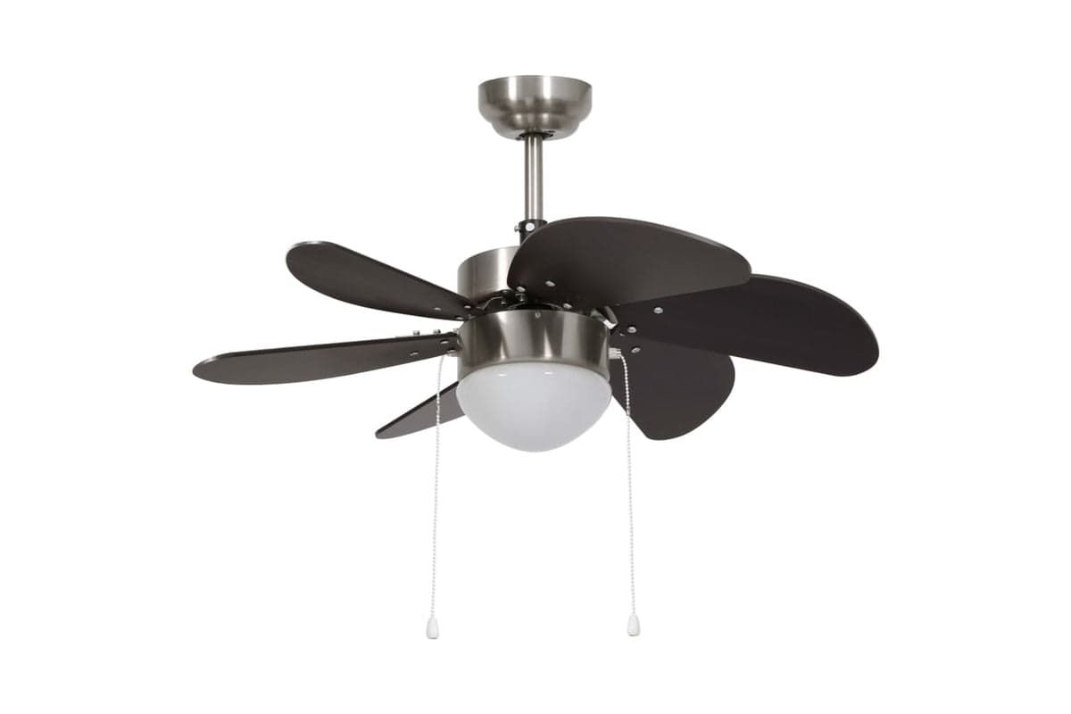 vidaXL 51488 Ceiling Fan With Light 76cm Dark Brown