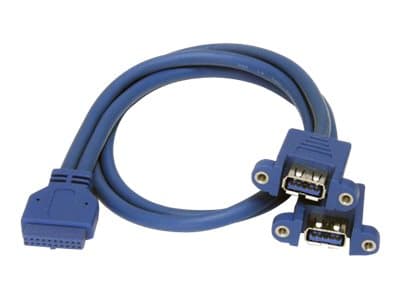 STARTECH.COM - StarTech 2 Port Panel Mount USB 3.0 Cable - USB A to Motherboard Header Cable F/F (USB3SPNLAFHD) - USB internal to external cable - USB Type A to 20 pin IDC - 50 cm