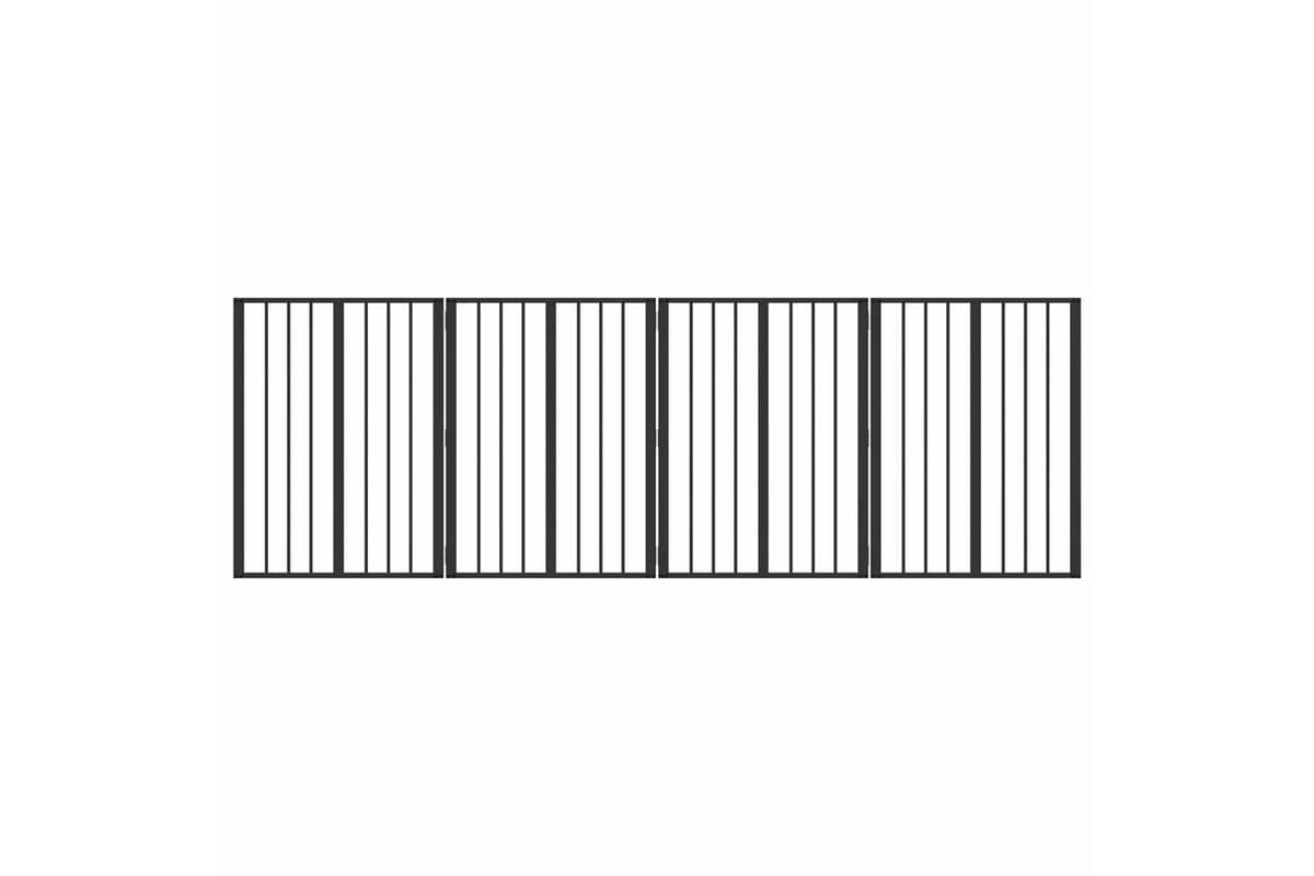 Vidaxl Dog Gate 4 Pcs Black 60 X 80 Cm Galvanised Steel