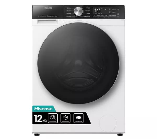 HISENSE 5S Series Auto Dosing WF5S1245BW WiFi-enabled 12 kg 1400 Spin Washing Machine - White