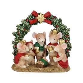 Mice Nativity Resin Ornament 13cm