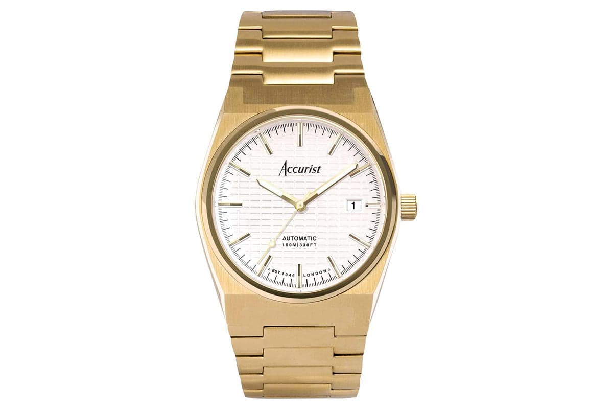 Accurist Origin Automatic Men's Watch | Gold Stainless Steel Case & Bracelet With White Dial | 41mm