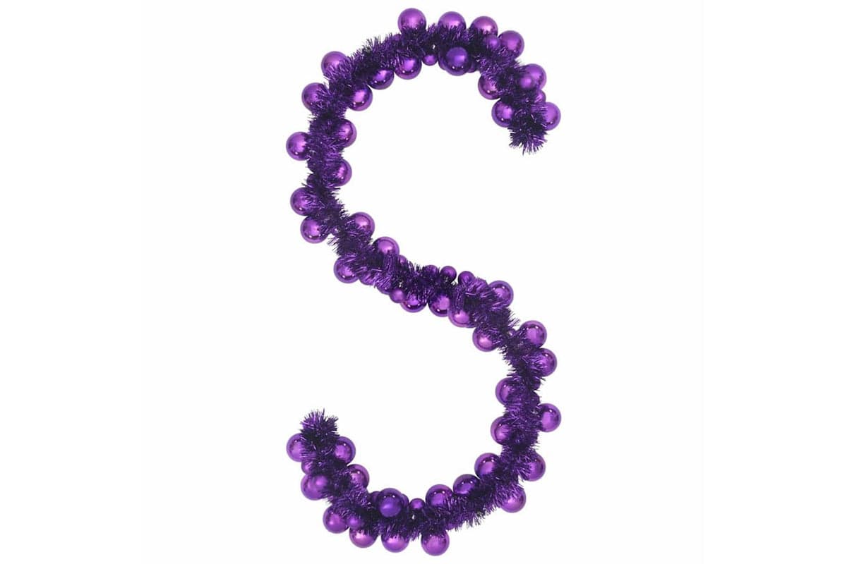 Vidaxl Christmas Ball Garland Lilac 186 Cm Polystyrene