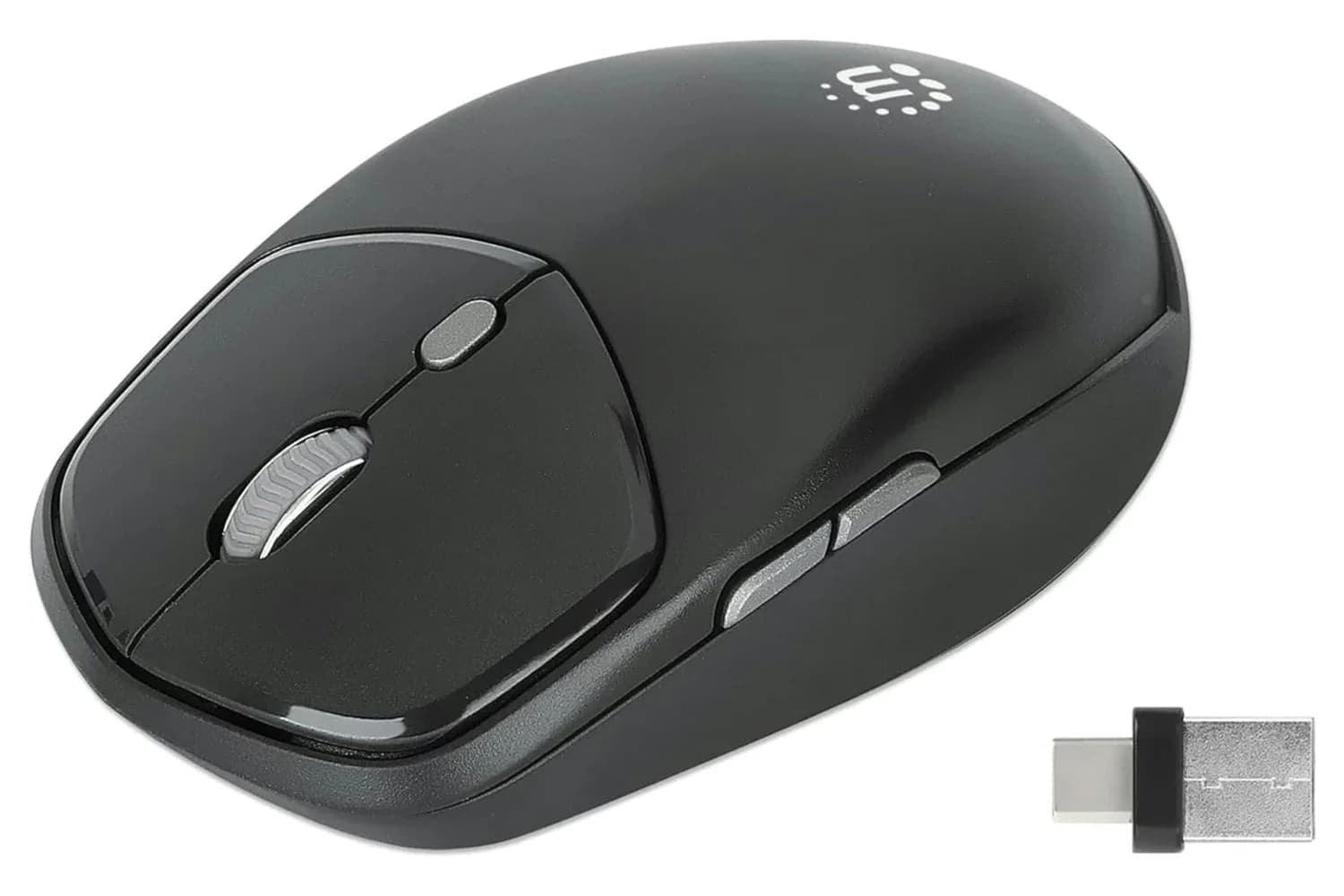 Manhattan Compact Wireless Optical USB Mouse | Black