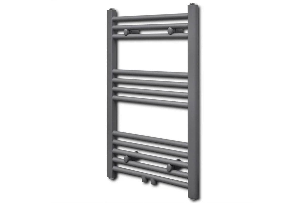 Vidaxl 141889 Grey Bathroom Central Heating Towel Rail Radiator Straight 500x764mm