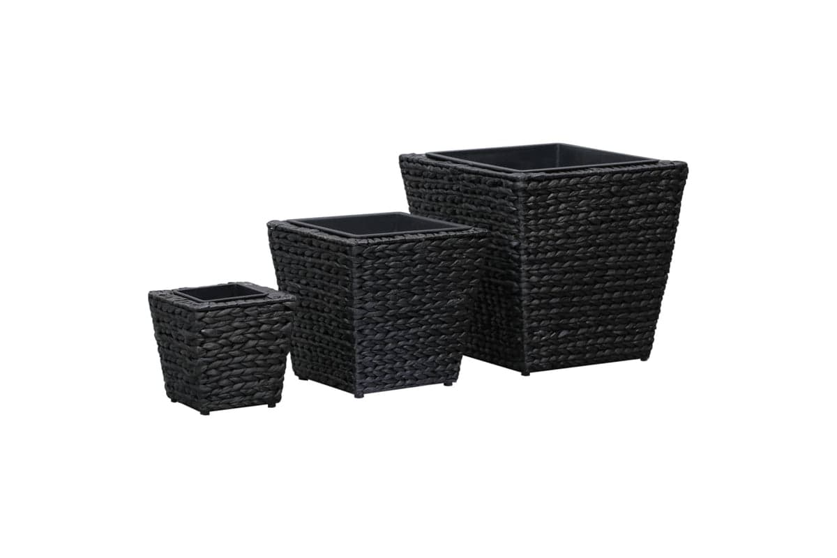 Vidaxl Raised Beds 3 Pcs Water Hyacinth Black