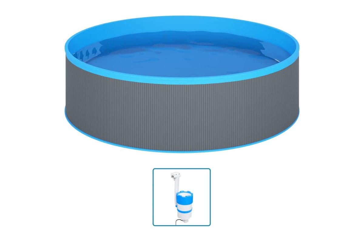vidaXL 3070801 Splasher Pool With Hanging Skimmer And Pump 350x90cm Grey