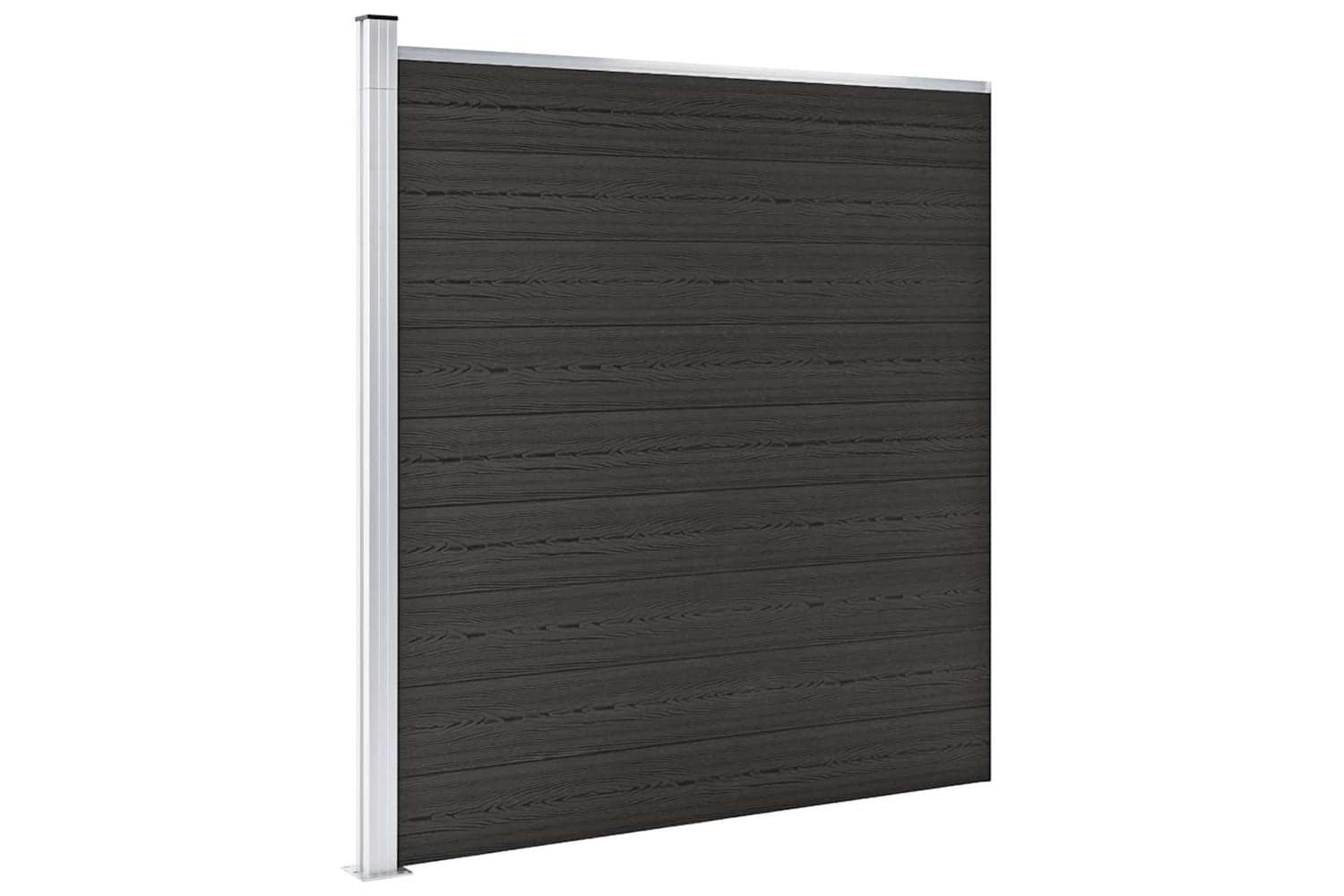 vidaXL Fence Panel Wpc 175x186cm Black