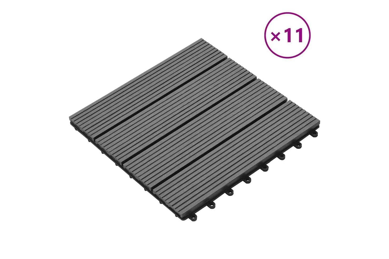 Vidaxl 40826 Wpc Tiles 30x30cm 11pcs 1m2 Grey